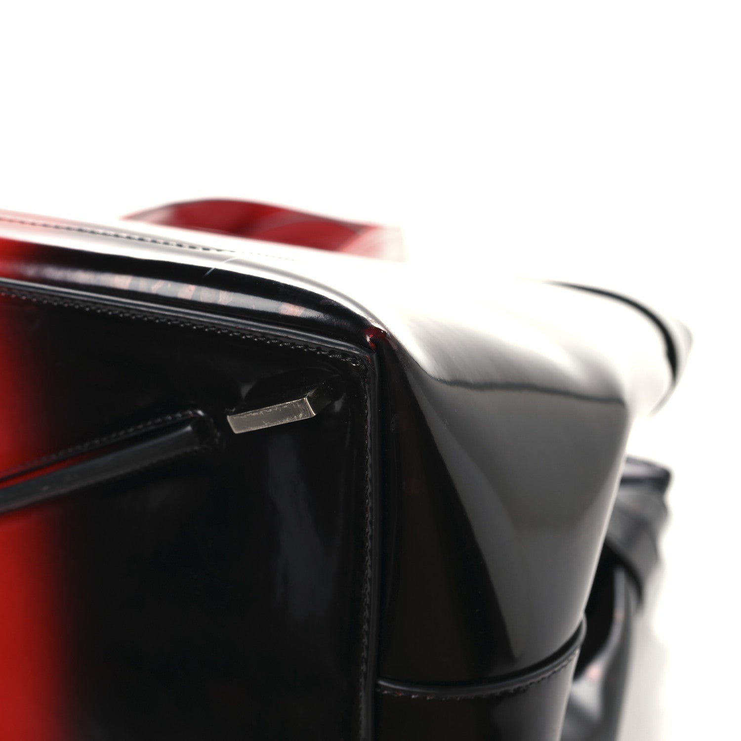 Salvatore Ferragamo Smooth Airbrushed Calfskin XL Gancini Buckles Tote Bag Flame Red Black 12 of 14