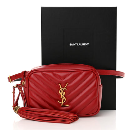 Saint Laurent Calfskin Matelasse Monogram Lou Belt Bag Rouge Eros 13 of 13