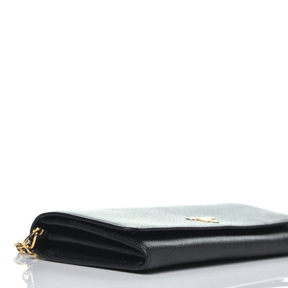 Prada Saffiano Metal Oro Chain Wallet Black 7 of 8