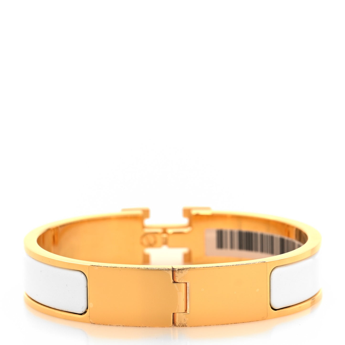Enamel Narrow Clic Clac H Bracelet PM White