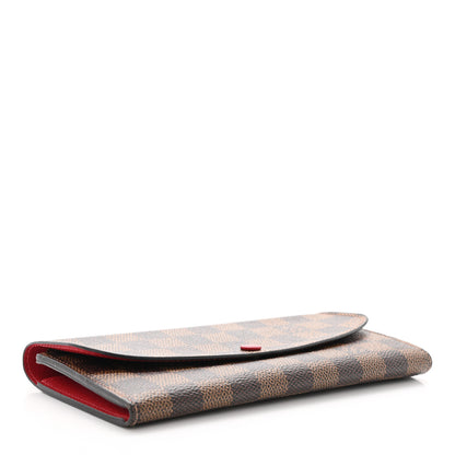 Louis Vuitton Damier Ebene Emilie Wallet Red 4 of 6