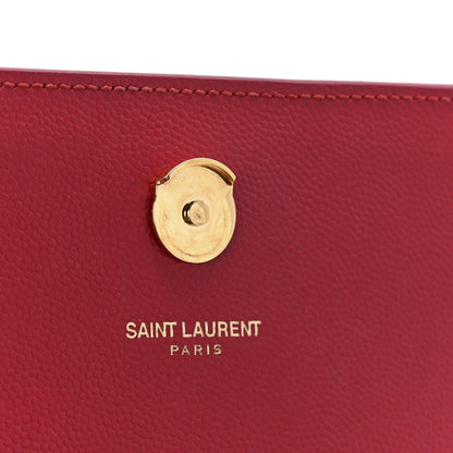 Saint Laurent Grain De Poudre Small Monogram Kate Satchel Red 7 of 12