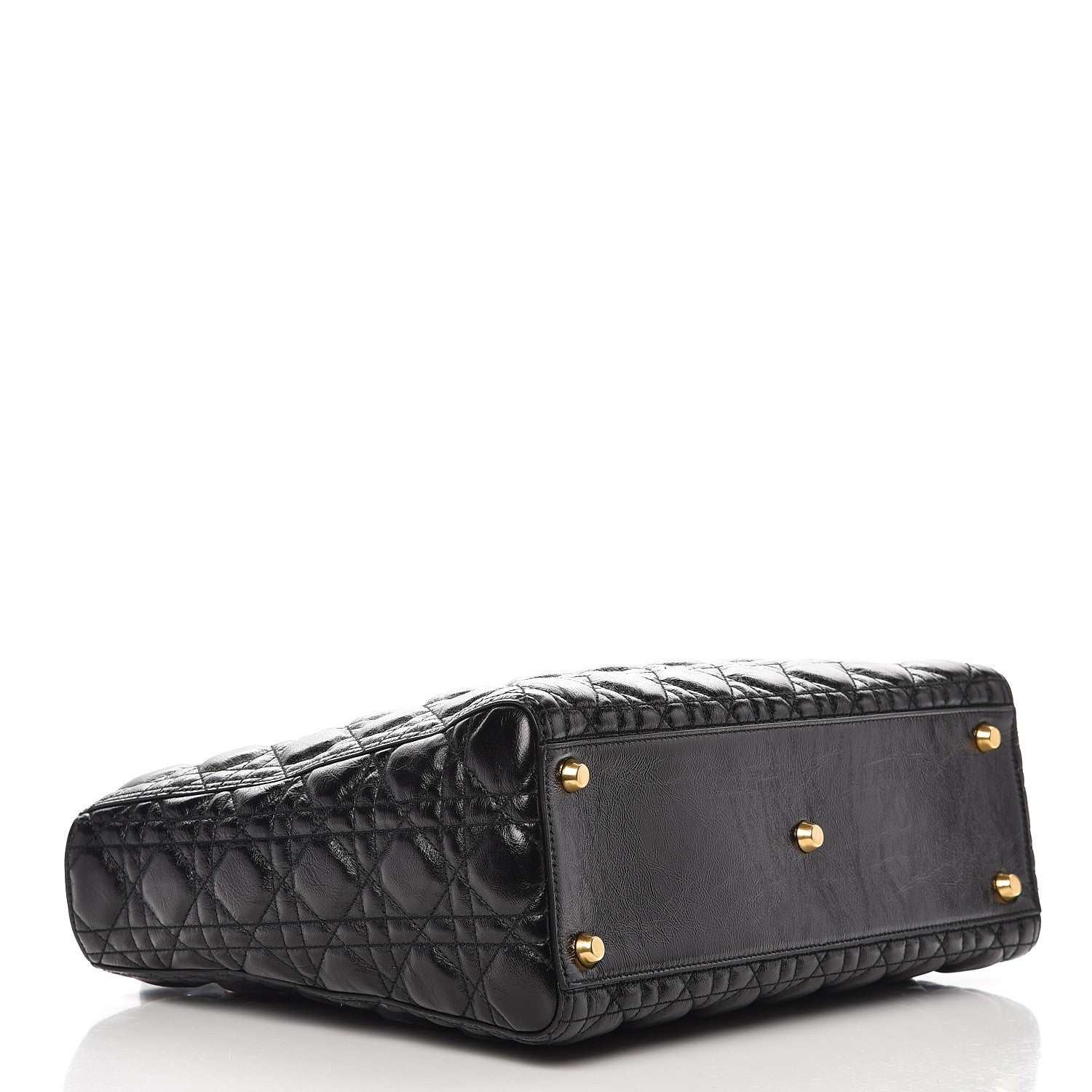 Christian Dior Crinkled Patent Cannage Large Lady Dior Black 4 of 11