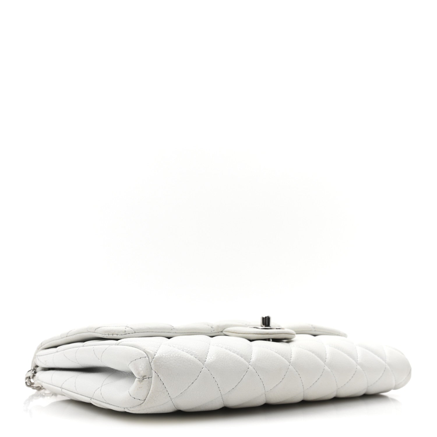Chanel Caviar Quilted Clutch With Chain Flap White 4 of 10