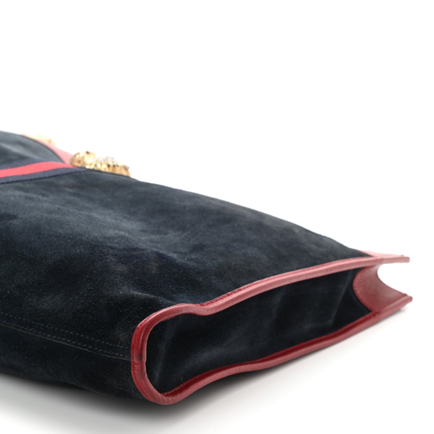 Suede Calfskin Large Rajah Chain Tote New Blue Romantic Cherry