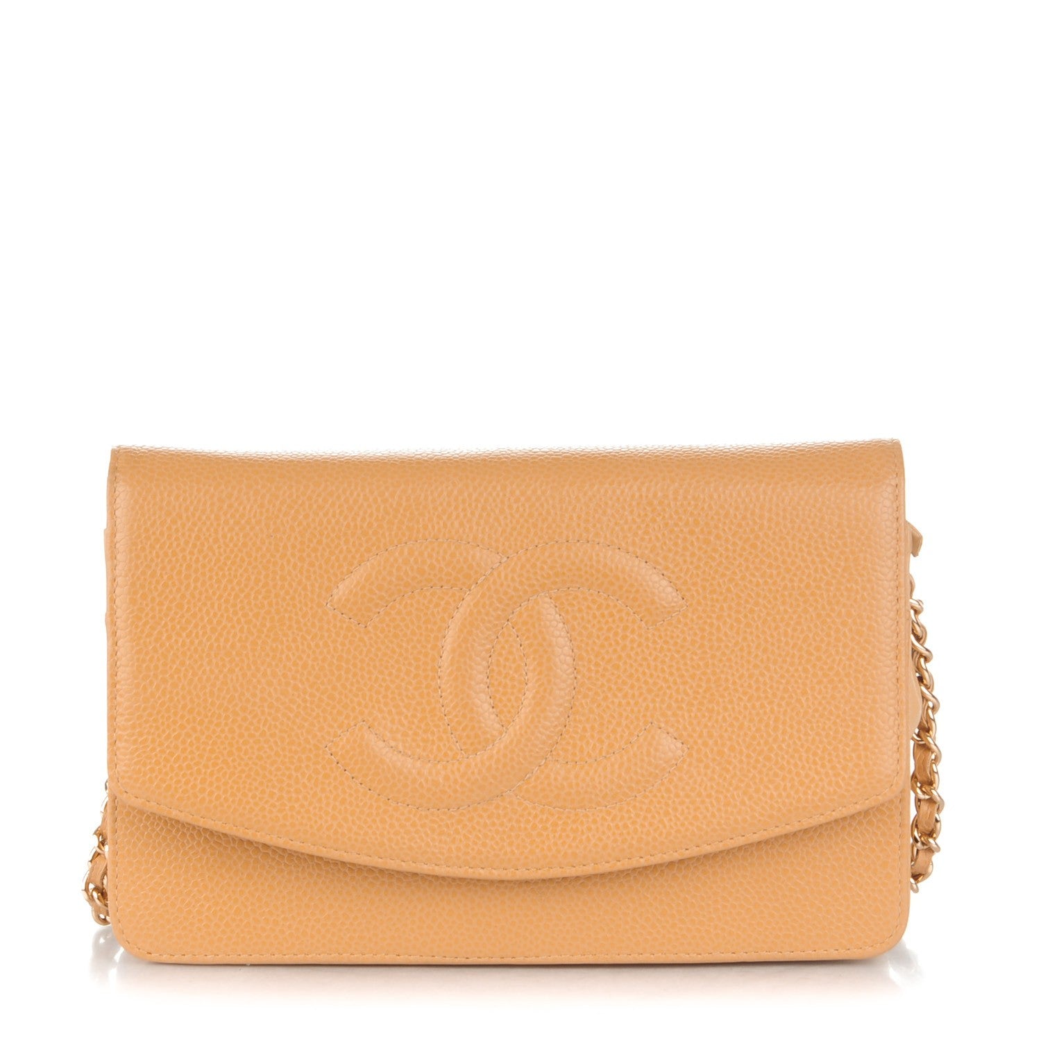 Chanel Caviar Timeless CC Wallet On Chain WOC Beige 1 of 11