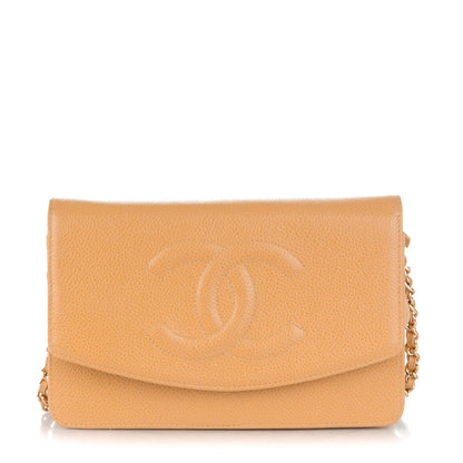 Chanel Caviar Timeless CC Wallet On Chain WOC Beige 1 of 11