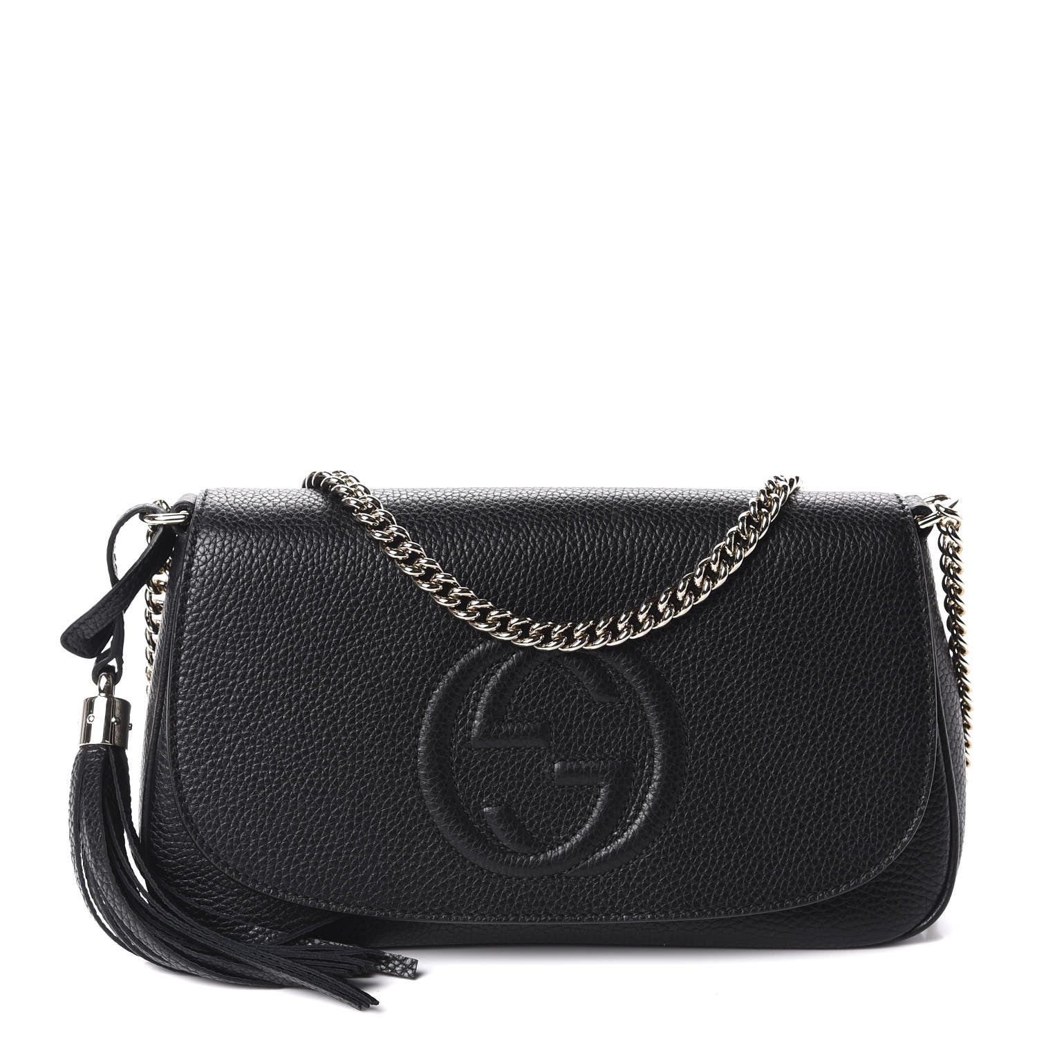 Gucci Pebbled Calfskin Medium Soho Flap Crossbody Black 1 of 11