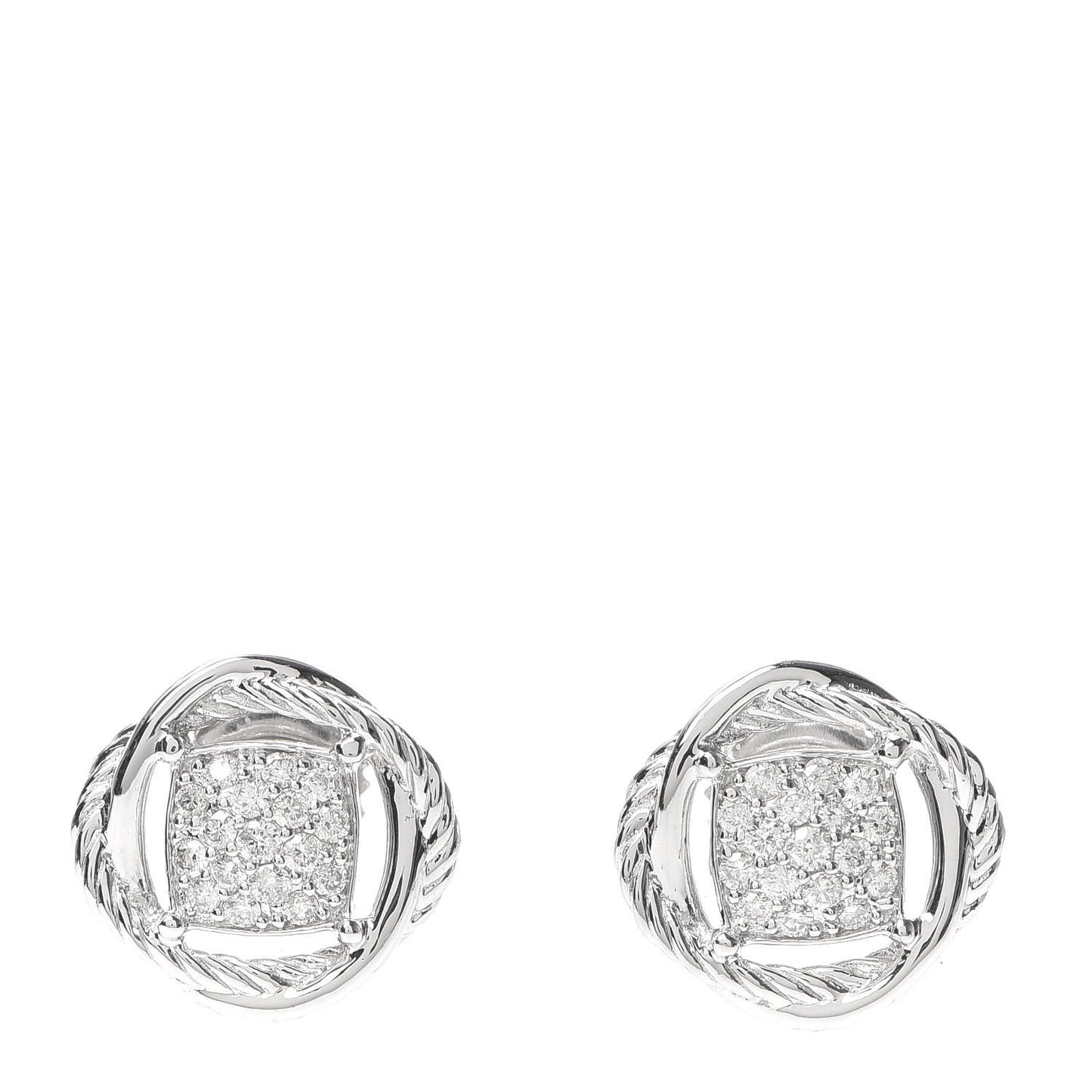 Sterling Silver Diamond 13mm Infinity Earrings