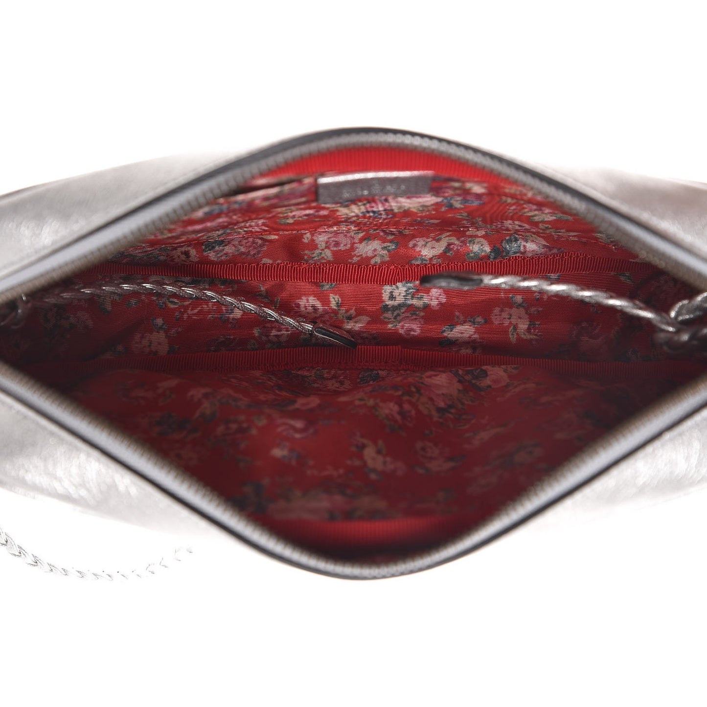 Laminated Nappa Web Trapuntata Small GG Shoulder Bag Argento