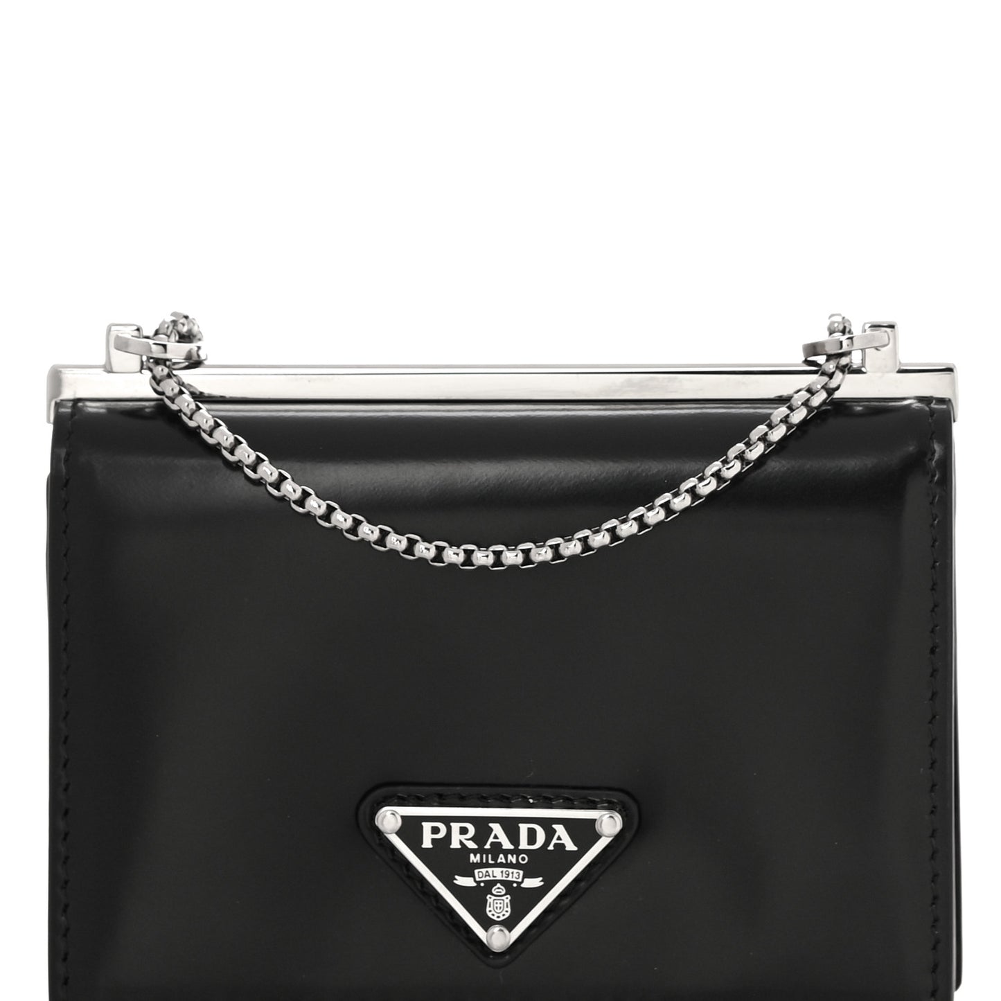 Spazzolato Chain Card Holder Wallet Black