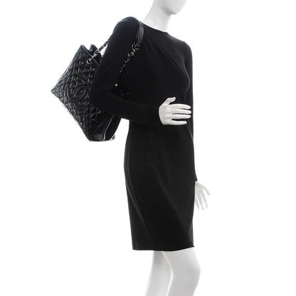 Chanel Patent Quilted Grand Shopping Tote GST Black 2 of 7
