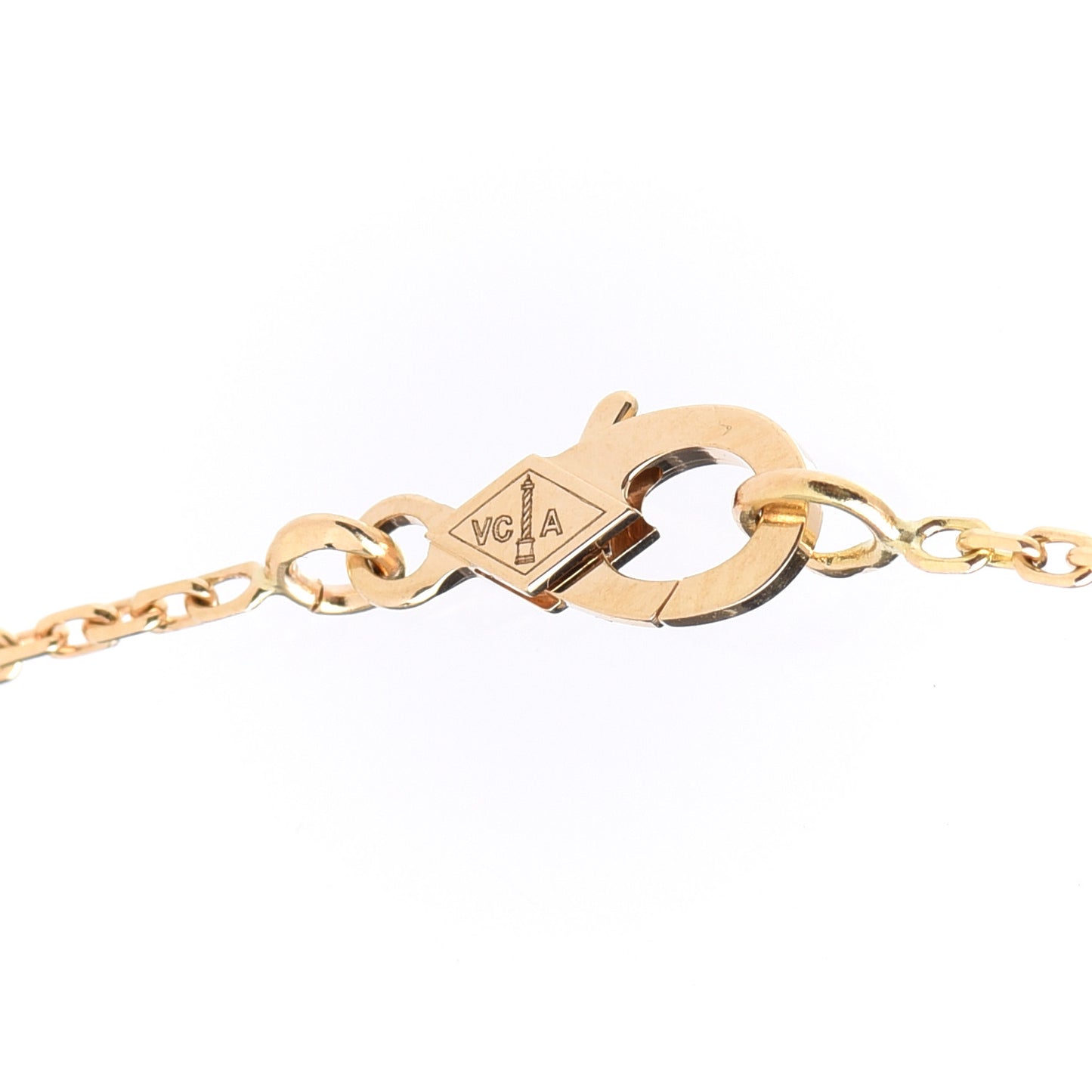 18K Yellow Gold Mother of Pearl Vintage Alhambra Pendant Necklace