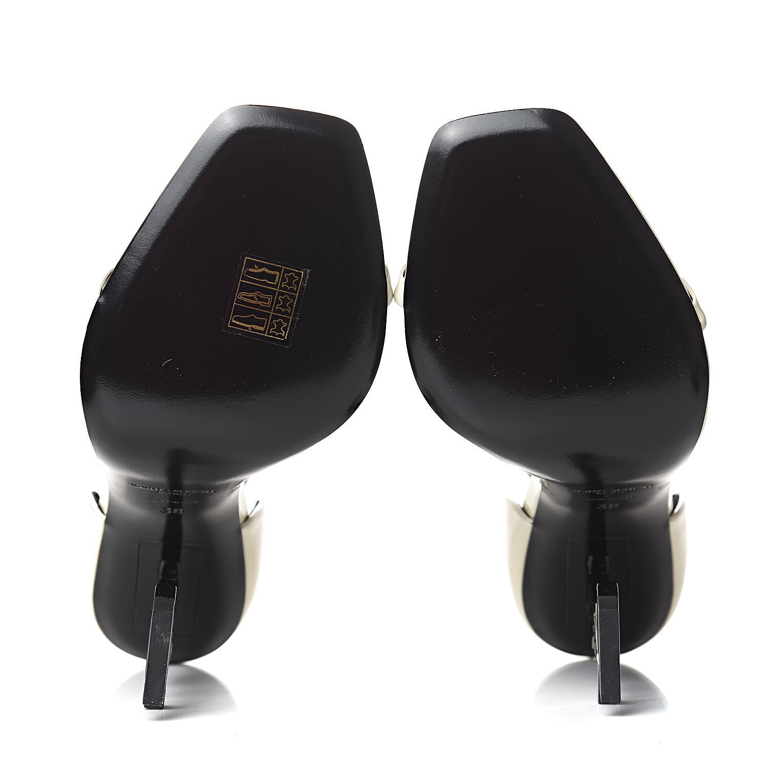 Saint Laurent Patent Calfskin Opyum Sandals 38 Neutro 5 of 9