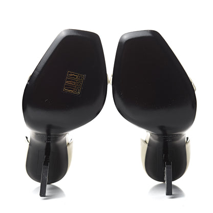 Saint Laurent Patent Calfskin Opyum Sandals 38 Neutro 5 of 9