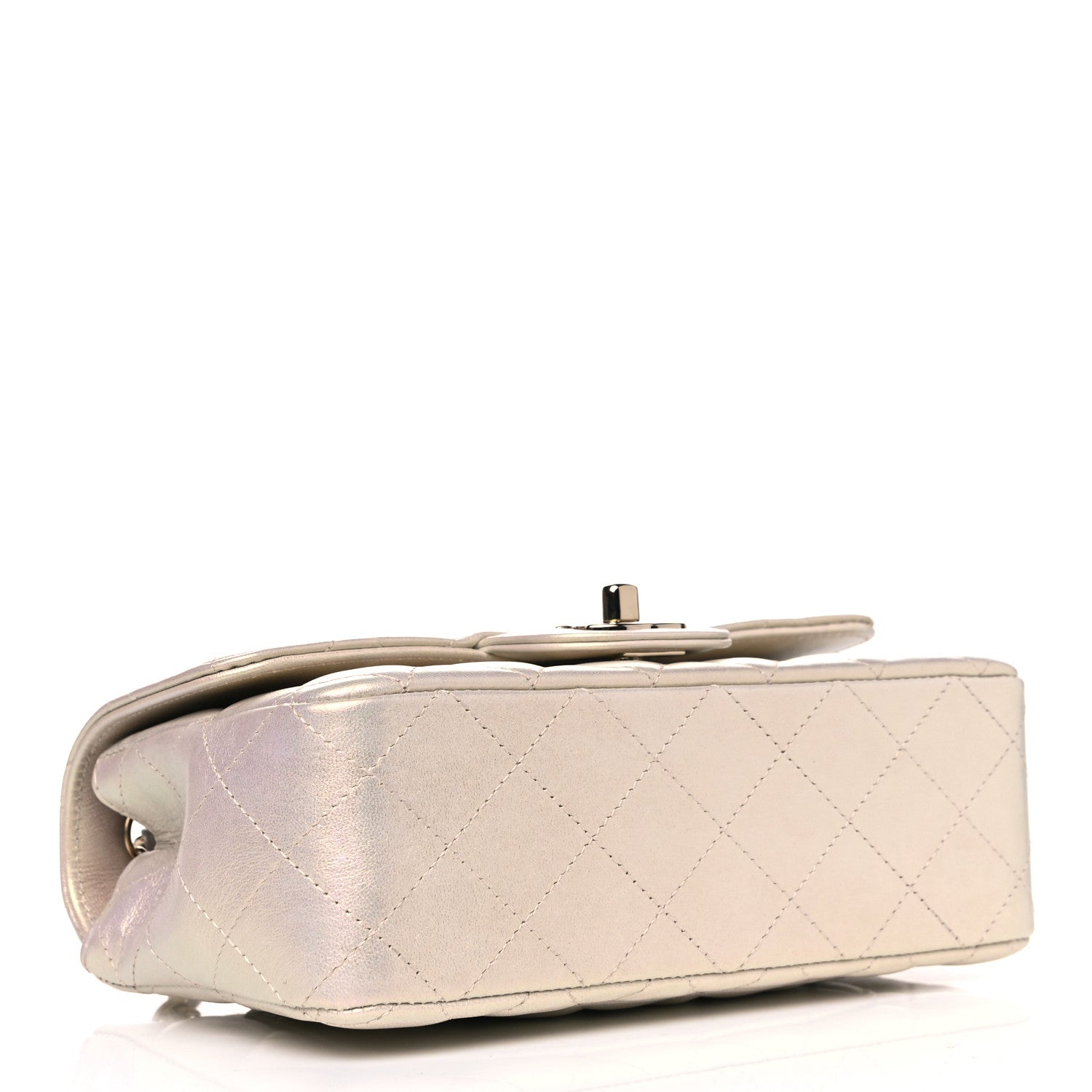 Chanel Iridescent Lambskin Quilted Mini Rectangular Flap Ivory 3 of 4