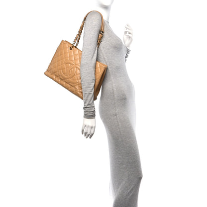 Chanel Caviar Quilted Grand Shopping Tote GST Dark Beige 2 of 14