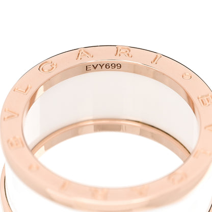 Bulgari 18K Rose Gold White Ceramic B.Zero1 Four-Band Ring 61 9.5 4 of 5