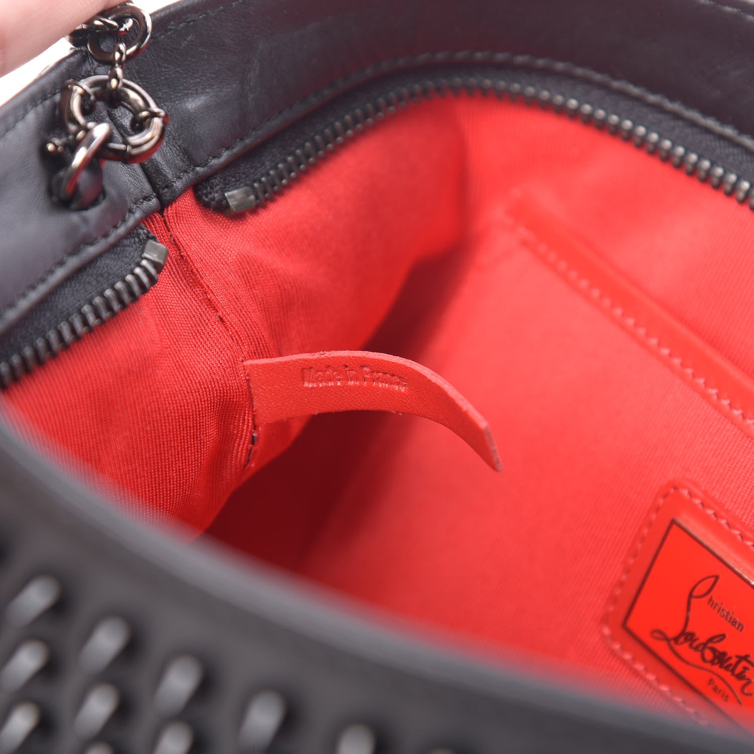 Christian Louboutin Calfskin Studded Loubiposh Clutch Black 7 of 11