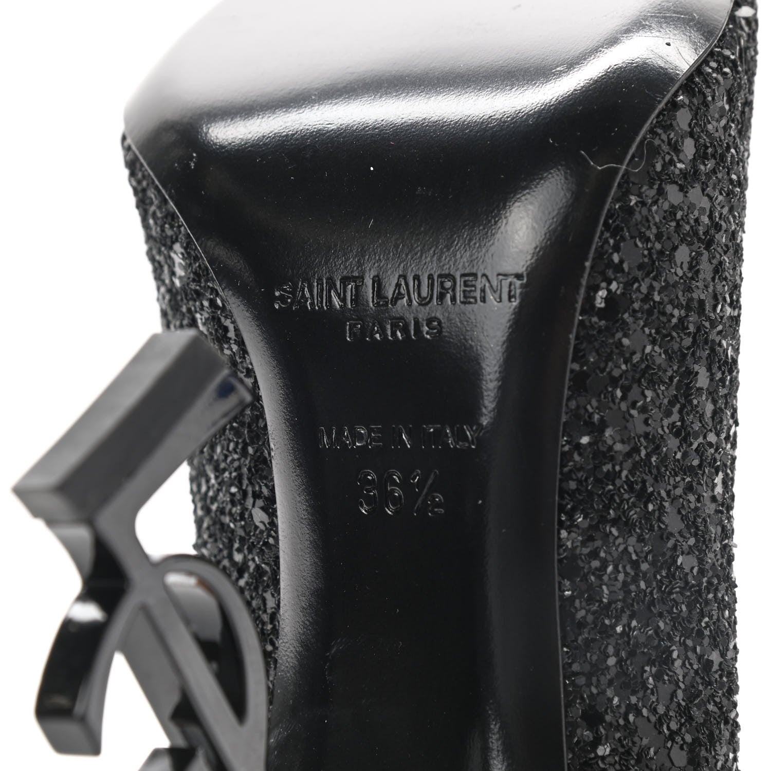 Saint Laurent Glitter Opyum 100 Pumps 36.5 Black 7 of 7