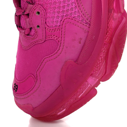 Balenciaga Fabric Mesh Clear Sole Fluo Womens Triple S Sneakers 39 Pink 9 of 13