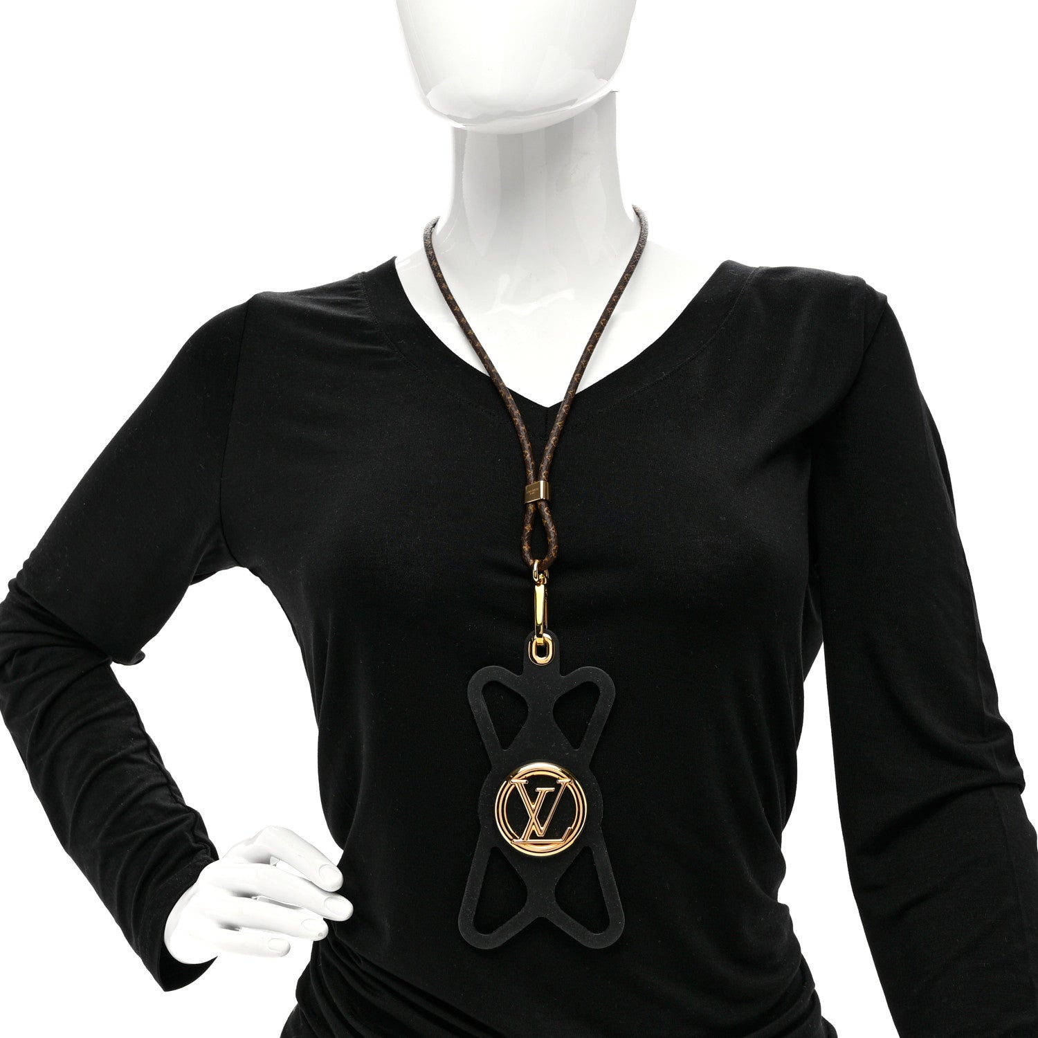 Louis Vuitton Monogram Silicone Louise Phone Holder Black 2 of 6