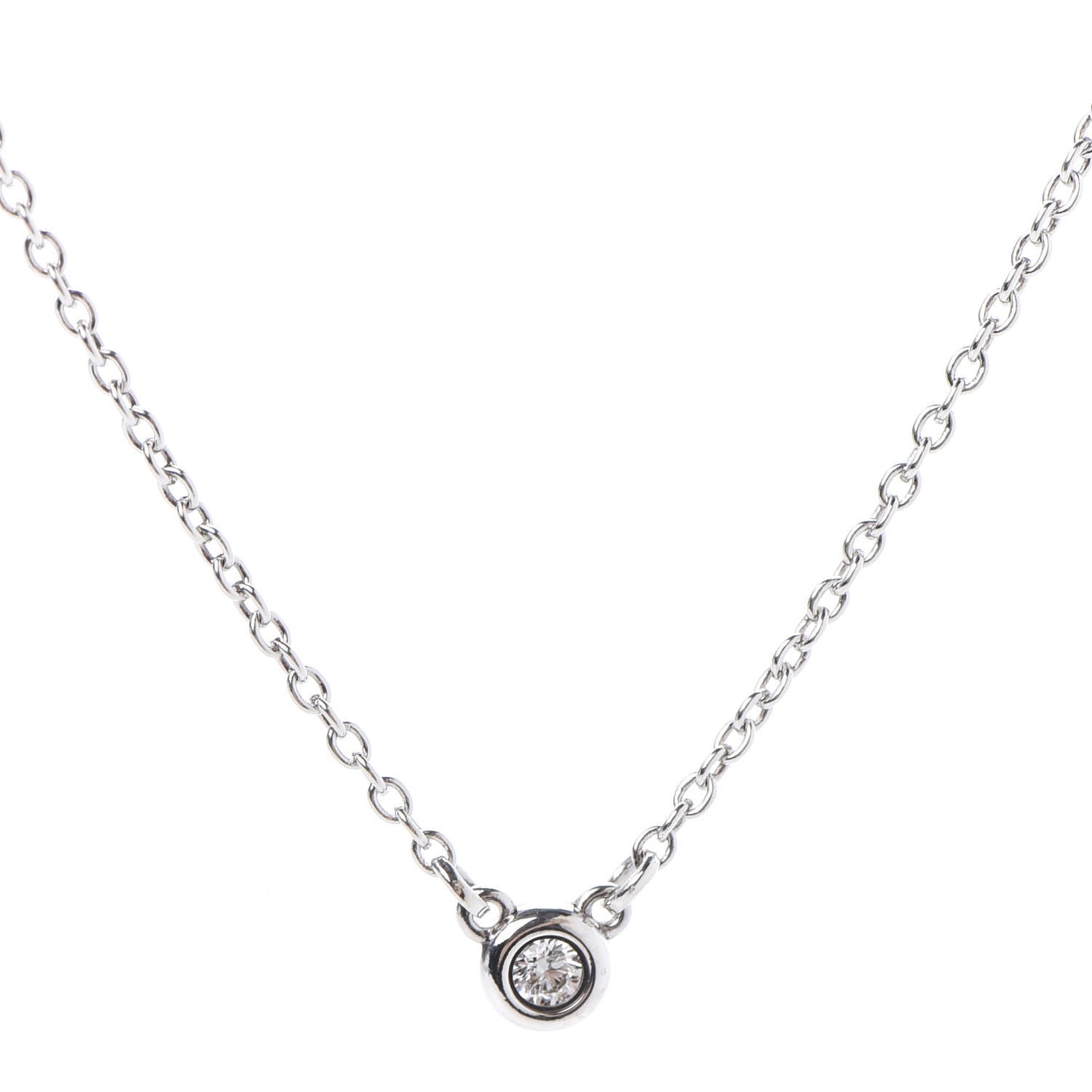 Sterling Silver Diamond .03ct Elsa Peretti Diamonds by the Yard Pendant Necklace