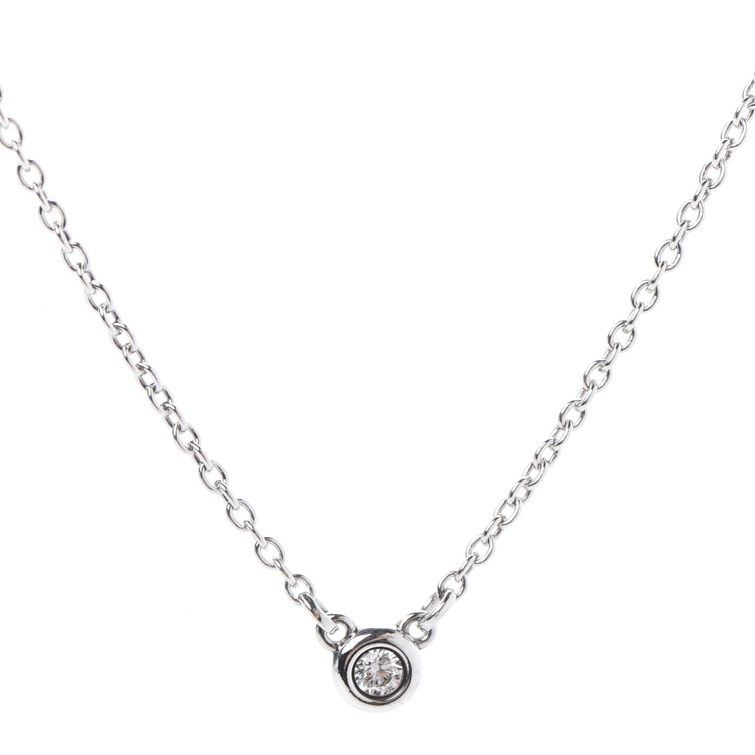 Tiffany Sterling Silver Diamond .03ct Elsa Peretti Diamonds by the Yard Pendant Necklace 4 of 7