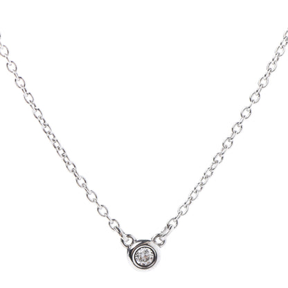 Tiffany Sterling Silver Diamond .03ct Elsa Peretti Diamonds by the Yard Pendant Necklace 4 of 7
