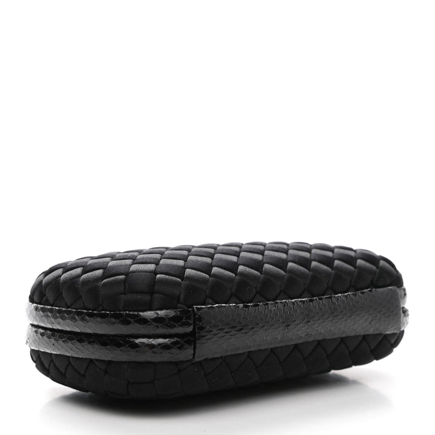 Satin Intreccio Impero Ayers Knot Clutch Black