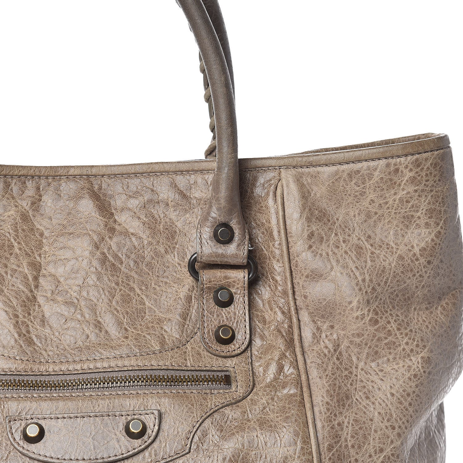 Balenciaga Agneau Classic Hardware S Sunday Tote Gris Poivre 13 of 21