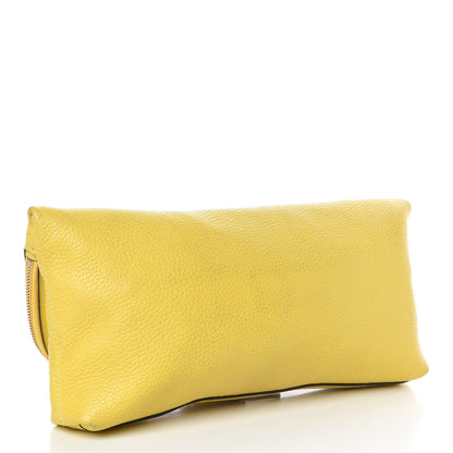 Alexander McQueen Grainy Calfskin Padlock Skull Clutch Yellow 3 of 9