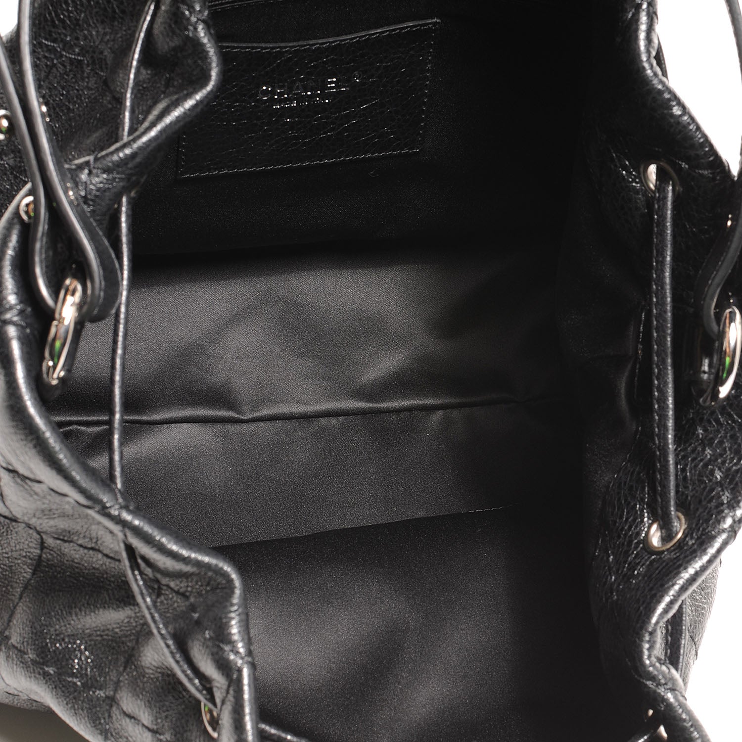 Chanel Glazed Calfskin On The Road Drawstring Tote Black 5 of 7