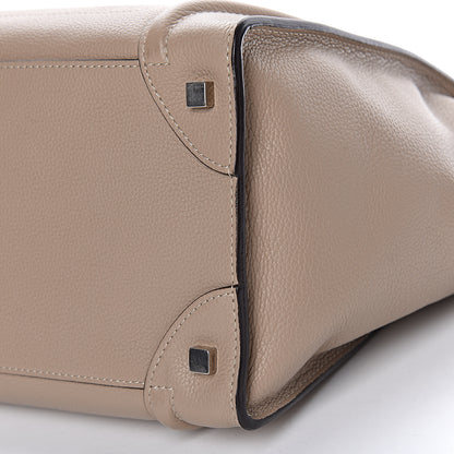 Celine Drummed Calfskin Mini Luggage Dune 9 of 11