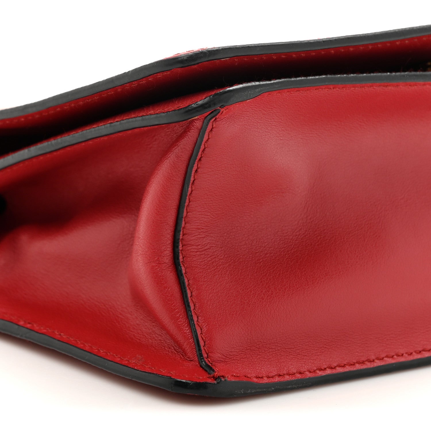 Prada Saffiano Chain Shoulder Bag Fuoco 9 of 13