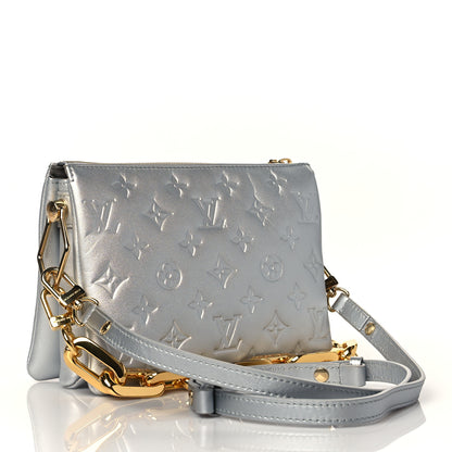Louis Vuitton Lambskin Embossed Monogram Coussin BB Silver 3 of 9