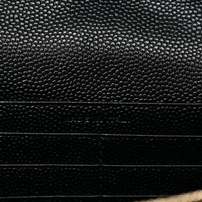 Saint Laurent Grain De Poudre Matelasse Chevron Monogram Chain Wallet Black 16 of 34