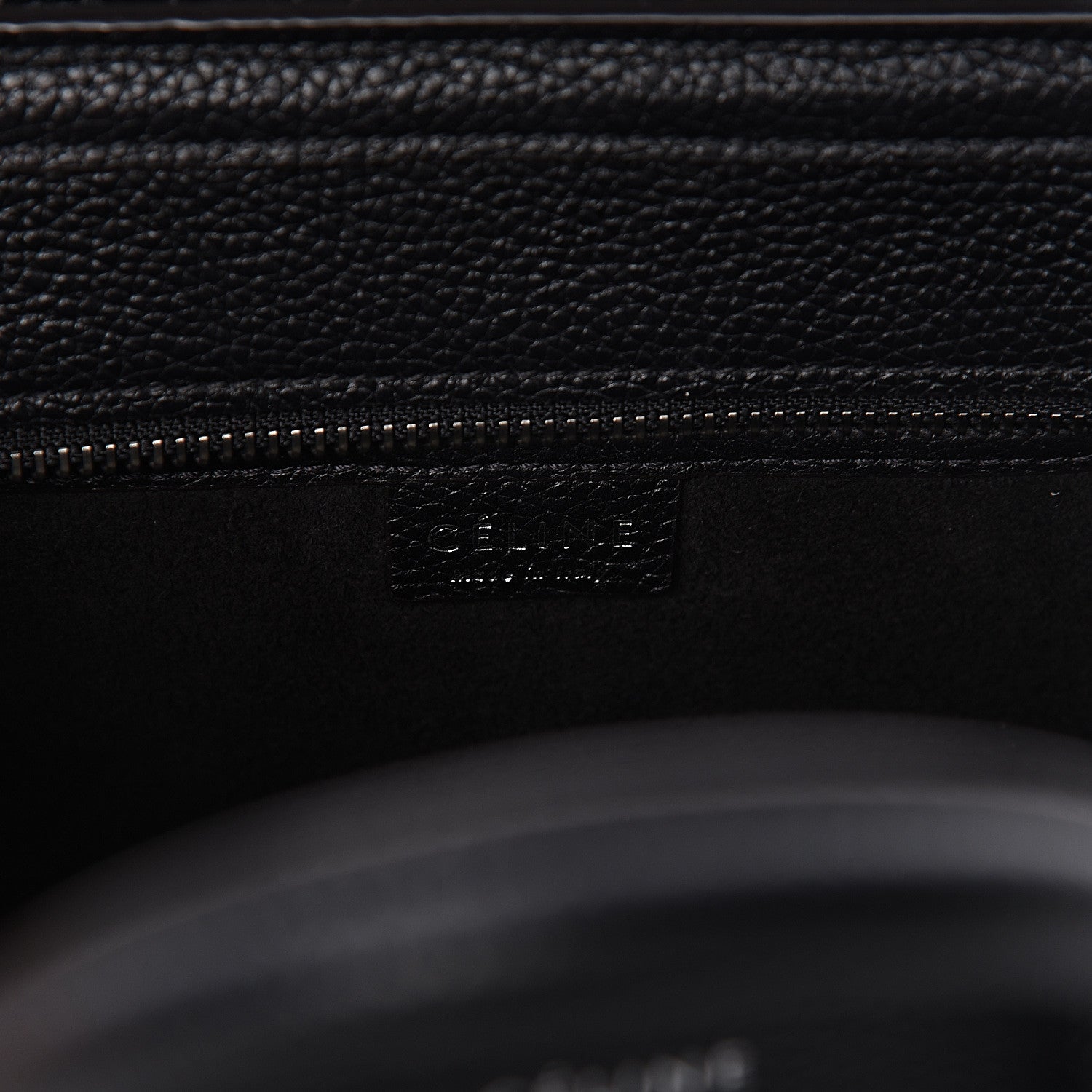 Celine Drummed Calfskin Nano Luggage Black 6 of 10