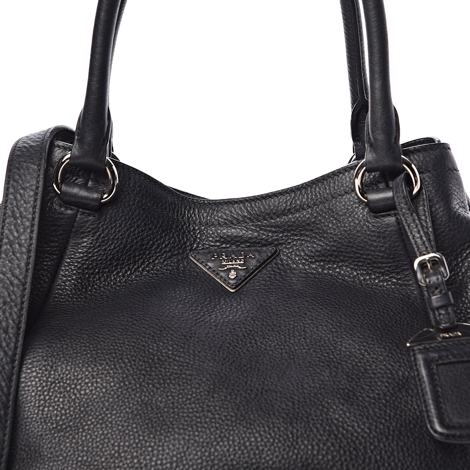 Prada Vitello Daino Shoulder Bag Black 9 of 12