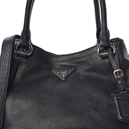 Prada Vitello Daino Shoulder Bag Black 9 of 12