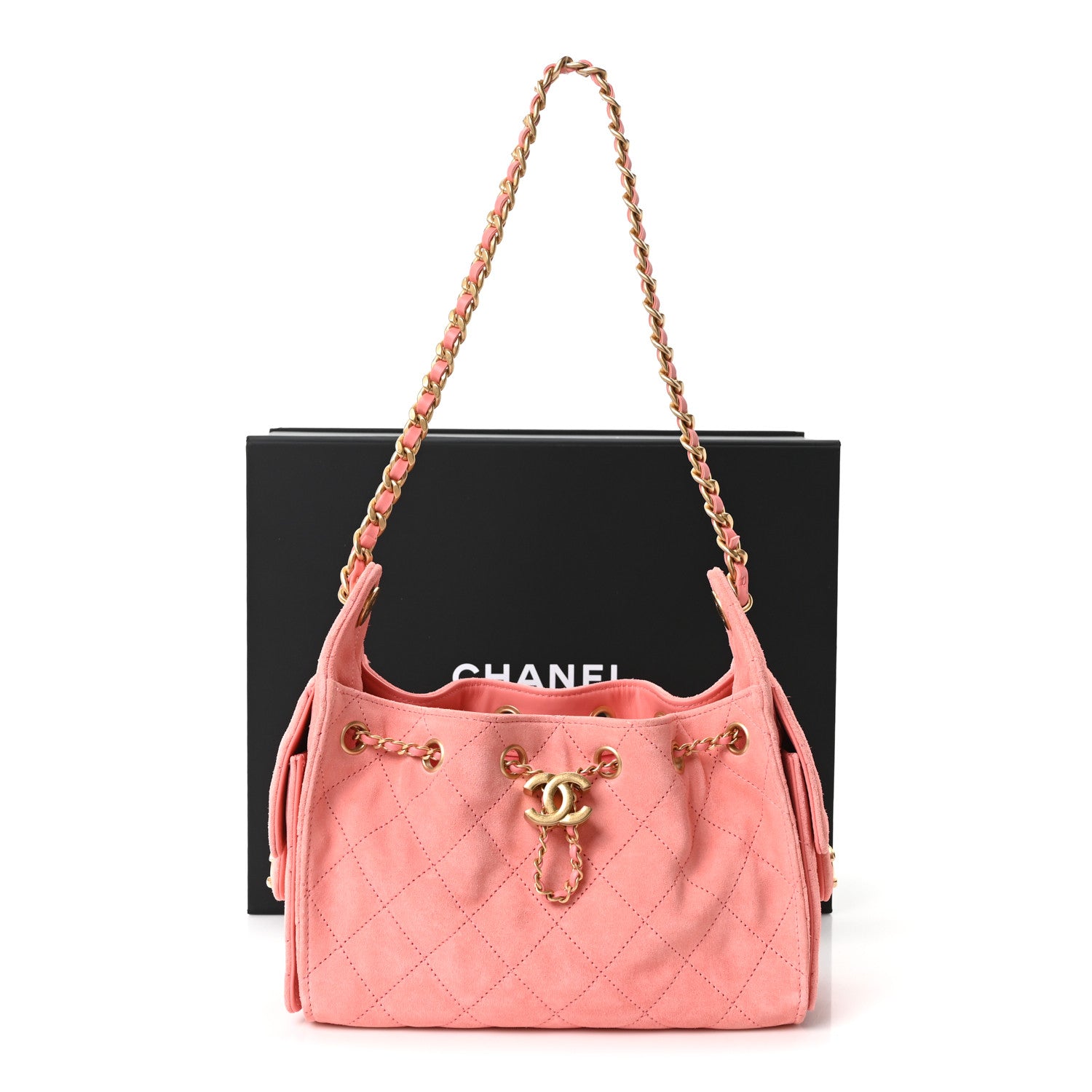 Chanel Suede Quilted Mini Chanel 25 Handbag Pink 11 of 11