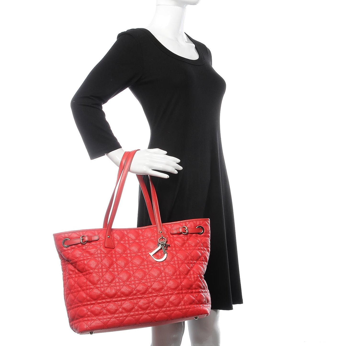 Coated Canvas Cannage Medium Panarea Tote Pink