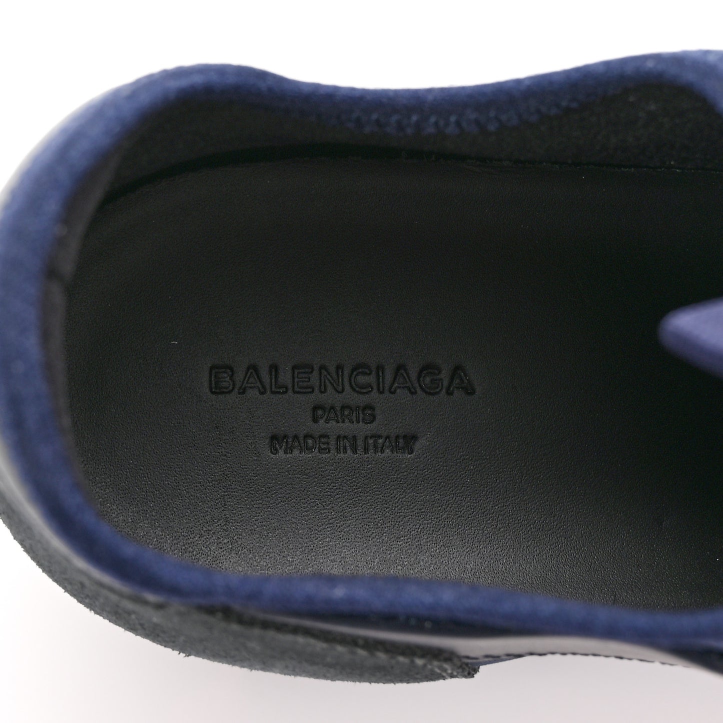 Mesh Calfskin Neoprene Suede Womens Race Runner Sneakers 40 Bleu Nuit