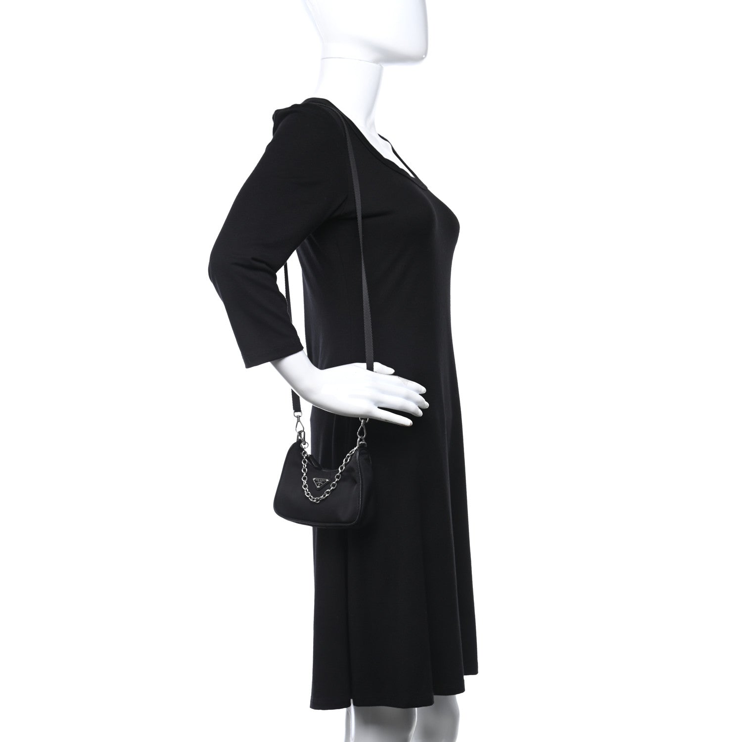 Prada Tessuto Nylon Mini Re-Edition 2000 Shoulder Bag Black 2 of 10