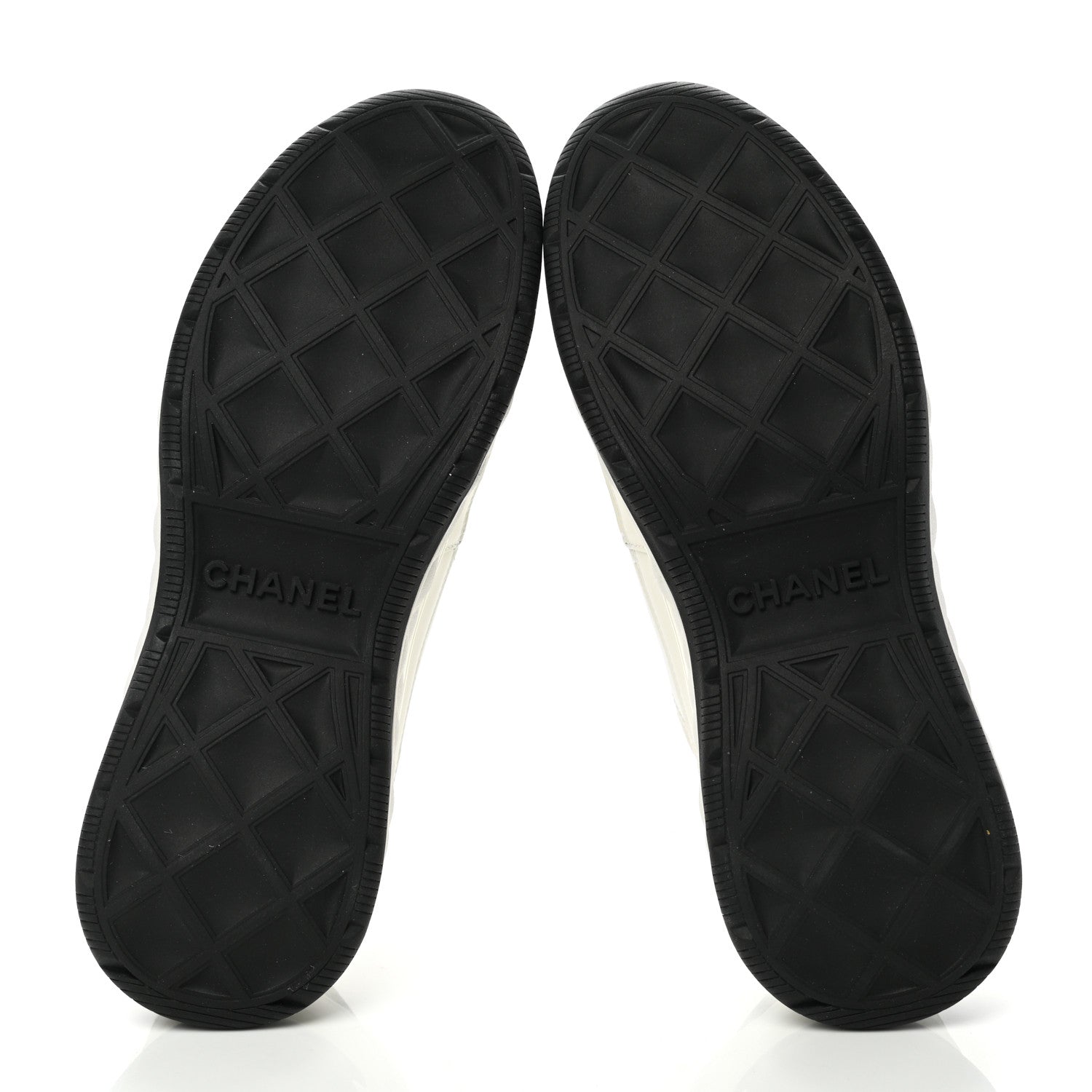 Chanel Velvet Calfskin Mixed Fibers CC Sneakers 41 Ivory Black 5 of 9