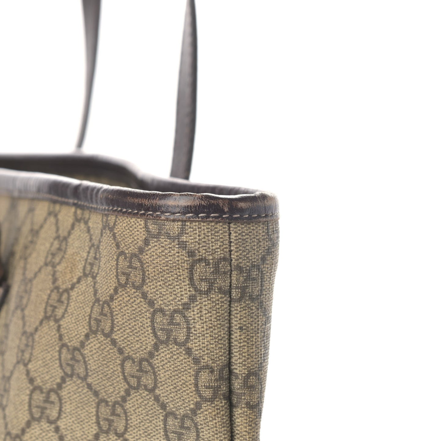 GG Supreme Monogram Medium Zippered Shopping Tote Brown