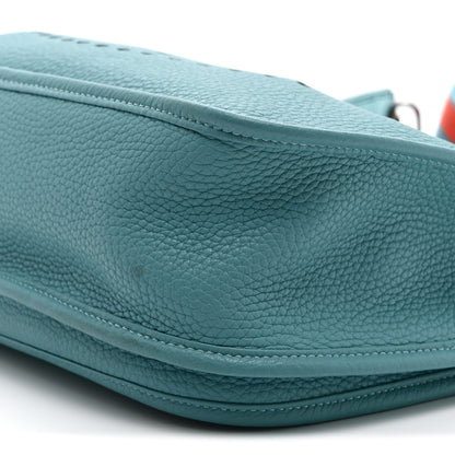 Hermes Taurillon Clemence Amazone Evelyne GM Bleu Saint Cyr Orange Poppy 10 of 11