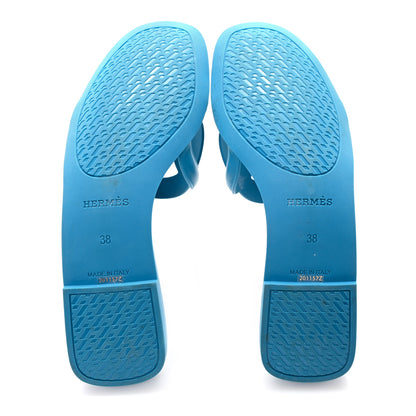 Hermes Rubber Aloha Sandals 38 Bleu Vif 6 of 9
