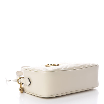 Gucci Calfskin Matelasse Small GG Marmont Chain Shoulder Bag White 4 of 11