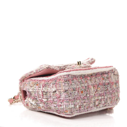 Chanel Tweed Braid Mini Flap White Pink 4 of 11